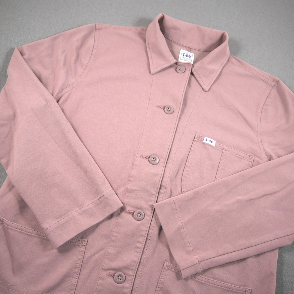 Vintage Lee Workwear Button Front Utility Chore Coat Soft Women M Pink Western